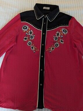 John Moon Texas Western Shirts Bundle L | Embroidered Floral Studded Fringe
